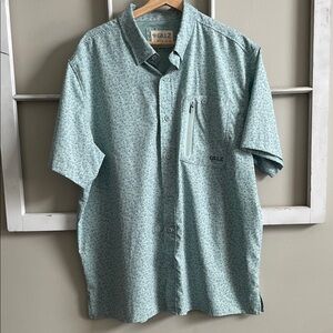 Gillz Men's Aqua Casual Button Down Shirt